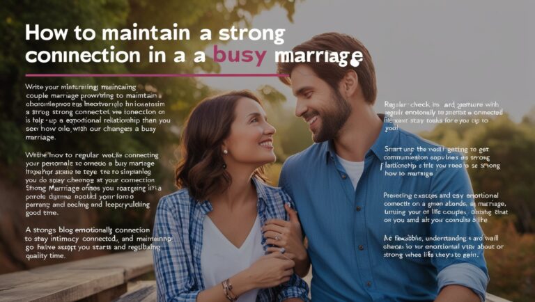 How to Maintain a Strong Connection in a Busy Marriage