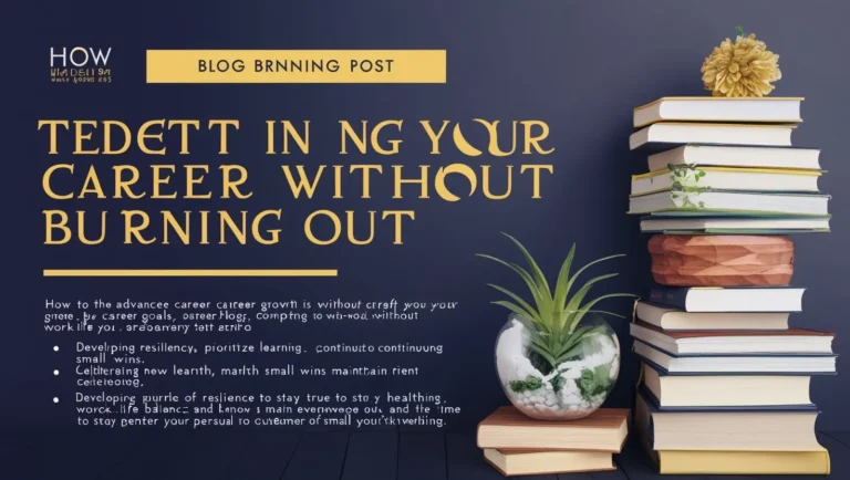 How to Advance in Your Career Without Burning Out