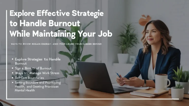 How to Handle Burnout Without Quitting Your Job