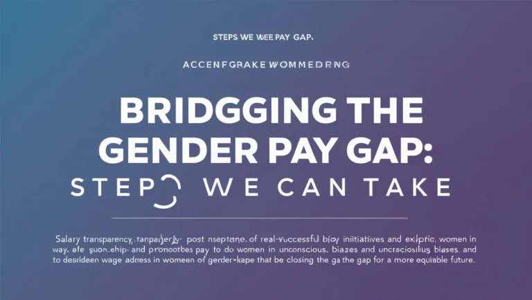 Bridging the Gender Pay Gap: Steps We Can Take