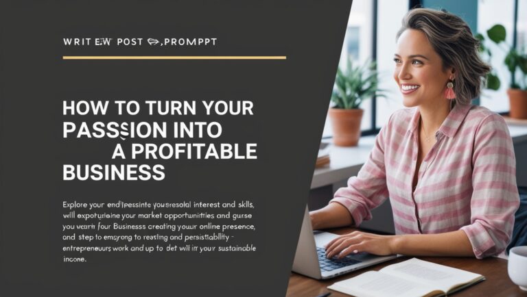 How to Turn Your Passion into a Profitable Business