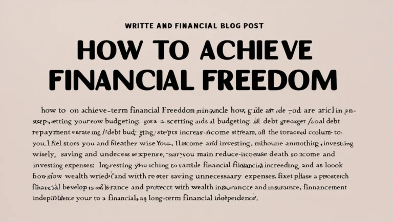 How to Achieve Financial Freedom: A Step-by-Step Guide