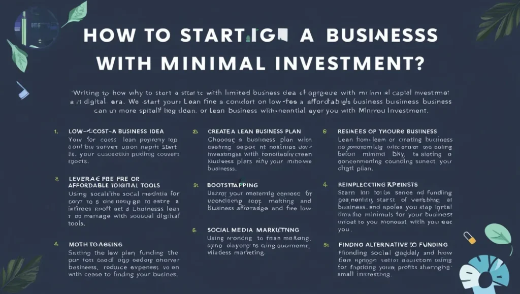 Start a Business with Minimal Investment