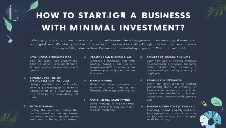 How to Start a Business with Minimal Investment