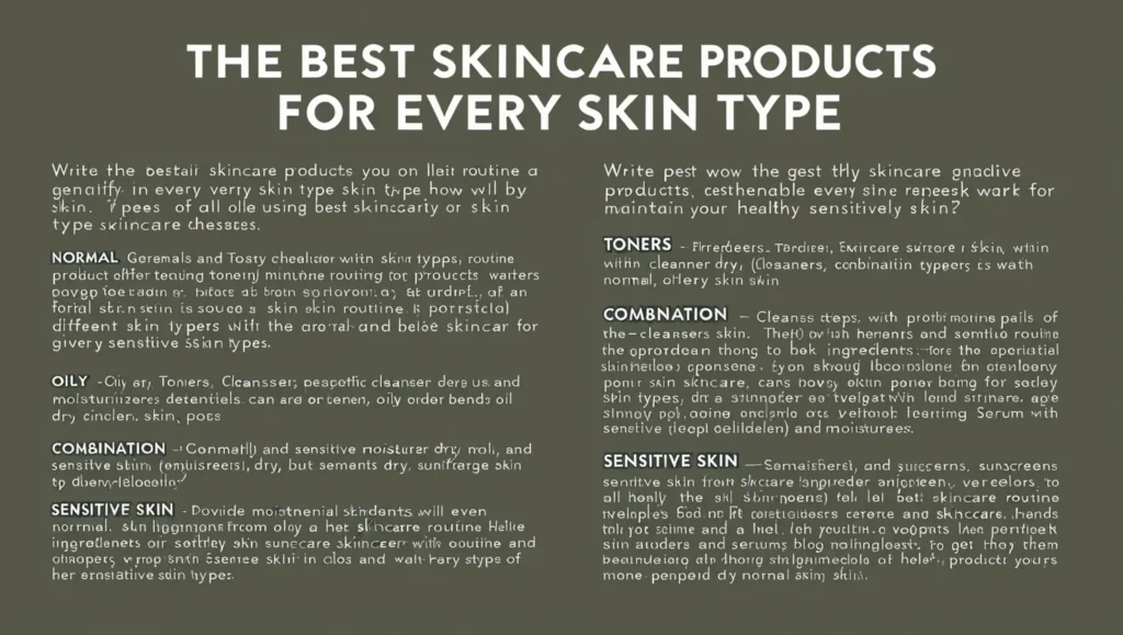 Skincare Products for Every Skin Type