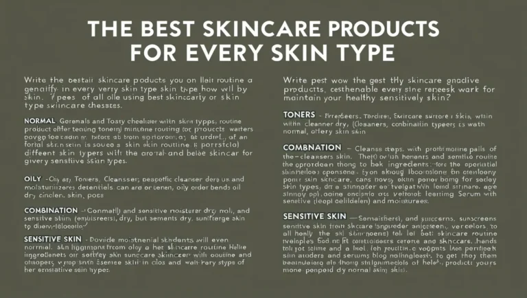 The Best Skincare Products for Every Skin Type