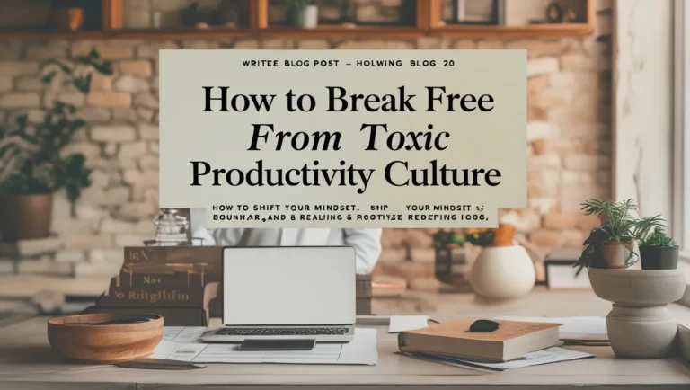 How to Break Free from Toxic Productivity Culture
